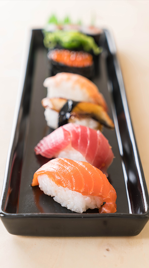 sashimi japonés de gambas